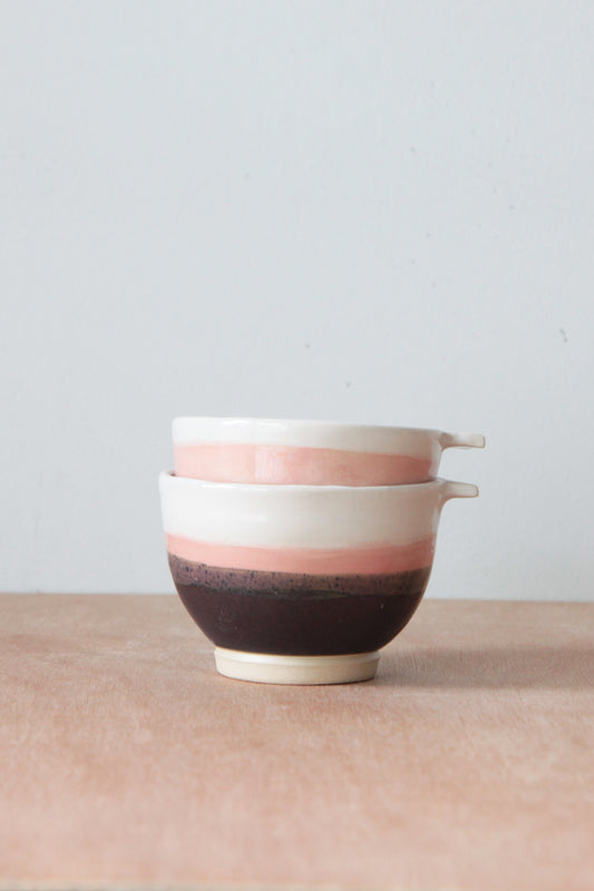 cappuccino kop, bruin/roze/wit